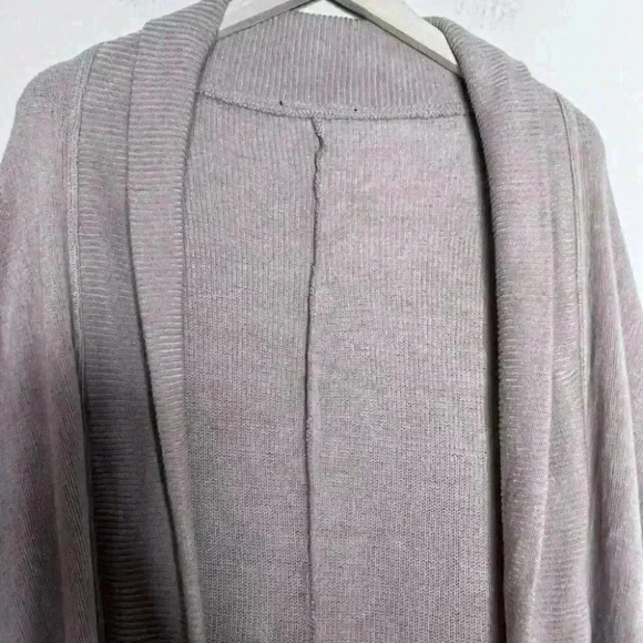 Oversized long open style chunky cardigan One Size Tan Batwing Sleeve Khaki - Picture 3 of 6